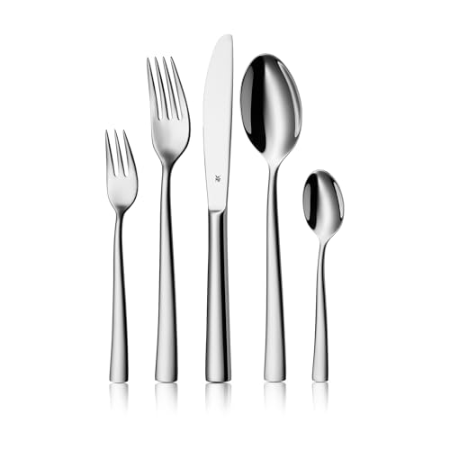 WMF Philadelphia Besteck Set 12 Personen, Besteckset 60 teilig, Spülmaschinengeeignet, Monobloc-Messer, Edelstahl Poliert und Rostfrei, Glänzend Elegantes Essbesteck