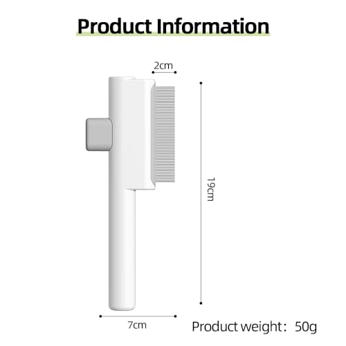 Image of Marchul Cat Comb, Self-Cleaning Hair Remover Flea Comb for Long & Short Hair Pets, Cat Grooming Brush with Release Button & Metal Round Teeth for Massage, Shedding Tangles & Removal Loose Hairs