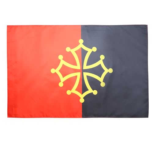 AZ FLAG - Drapeau Occitanie Tolosa - 150x90 cm - Drapeau Occitan 100% Polyester Avec Fourreau et cordelette - Pavillon 110 g