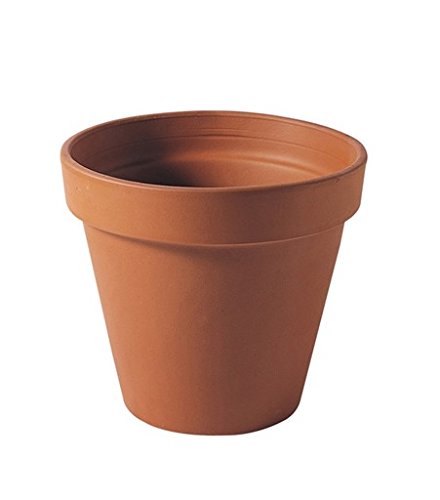 Vaso in terracotta e rattan grigio cemento naturale 13x13x24 cm Whoopy