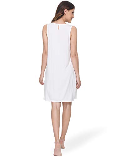 Image of GYS Cooling Bamboo Viscose Nightgowns for Women, Lightweight Sleeveless V Neck Sleep Shirt for Hot Sleepers, Soft Night dress