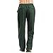 JEsilunmaMY Men's Linen Lounge Pants Elastic Waist Drawstring Pocket Slacks Solid Color Casual Loose Straight Leg Trousers (Green,Small)