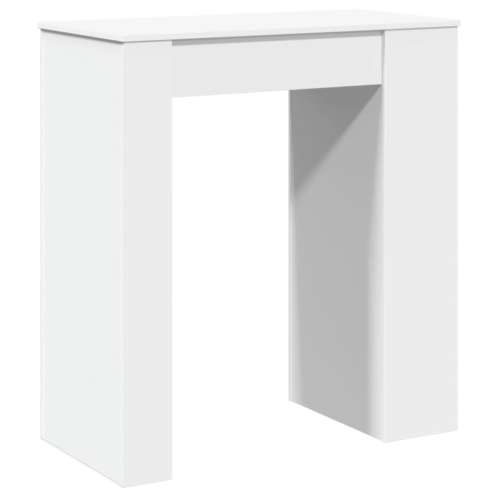 Tavolo da Bar con 3 Ripiani Bianco Mobile Alto 95x47x103,5cm | Mobile alto salvaspazio per cucina e soggiorno, ideale per aperitivi in casa e per riporre bottiglie o stoviglie.