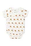 MONICA + ANDY Short Sleeve Jack & Jill Bodysuit 1-Pack, Size 3-6 Months, Pizza Design, 100% Organic Baby Clothes for Girls & Boys, Super Soft Sustainable Cotton, Newborn, Infant & Toddler Sizes