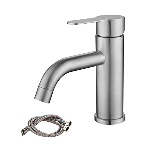 Grifo de fregadero negro monomando de acero inoxidable para lavabos modernos de diseño 2