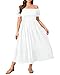 Pinup Fashion Plus Size White Dress Women Graduation Summer Off The Shoulder Casual Flowy Bridal Shower Spring Maternity Long Sundress