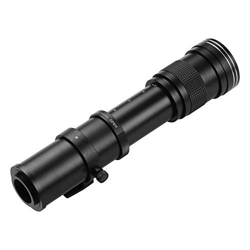 Tbest Super -Tele -Zoom -Objektivhandbuch Fokus 420 800 Mm F8.3 16 Blende T -Metallkonstruktion für DSLR -SLR -Kameras mit 1/4 Schraubengewindebasis (Black)