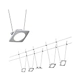 Oberfläche/Farbe: Chrom matt Paulmann 941.11 Seilsystem QuadLED Set erweiterbar Warmweiß 5x4W LED Chrom matt 94111 Seilleuchte Hängeleuchte