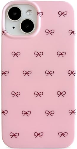 Coque iPhone 13 et 14 esthétique avec nœud, idée cadeau idoine pour femme
