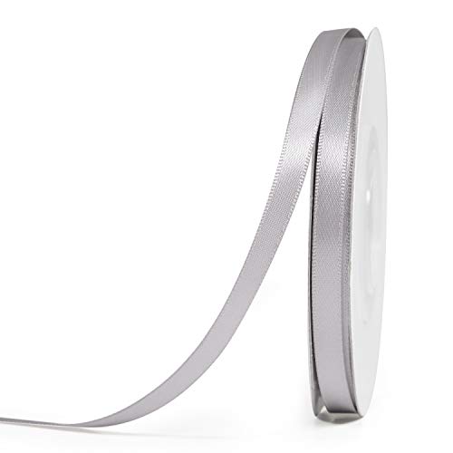 YAMA Silver Double Face Satin Ribbon Roll 1/4 Inch 25 Yards Silver Satin Ribbon for Gift Wrapping Ribbons Decorations DIY Crafts Arts