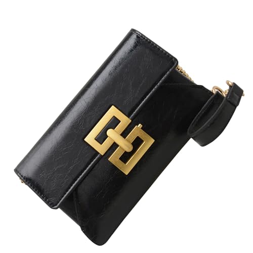 Sac à bandoulière en cuir PU avec chaîne petite taille et style coréen pour look de soirée