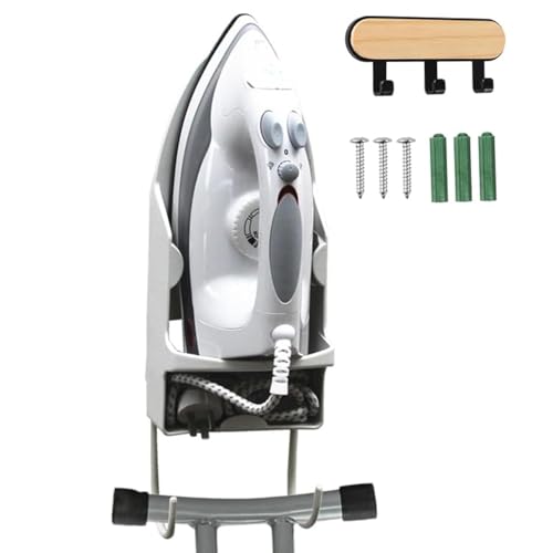 EVEME Ironing Board Hanger Wall Mount,Laundry Room Iron Board Holder Laundry Room Decor Organization,Electric Iron Holder Rack Household Bathroom Shelf-for Max 5 inch Width