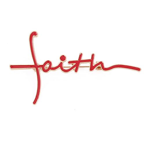 Faith Letter Brooch for Women and Men