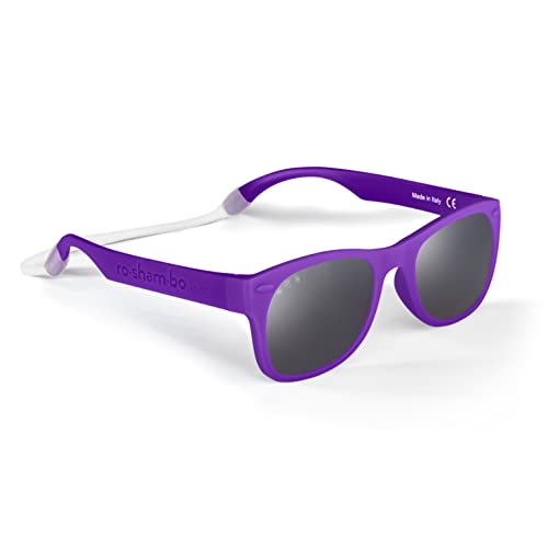 ROSHAMBO Unbreakable Kids Sunglasses – Girls Boys Youth 5-10 years – Polarized Lens, Assembled in USA, Daphne (Violet)