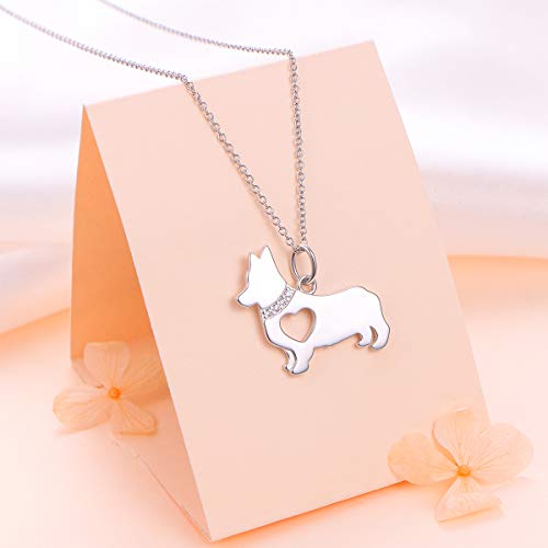FLYOW 925 Sterling Silver Cute Animal Jewelry Pig/Pandas/Bunny/Corgi Pendant Necklace for Women Birthday Christmas Pet Fans Gifts2