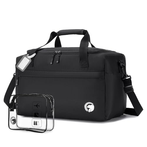 BAGZY Bagaglio a Mano 40x20x25 Ryanair Borsone da Viaggio 20L Pieghevole Borsa Palestra Piccola Impermeabile Borsa a Tracolla Borsa da Cabina Borsa Aereo Borsa Sportiva Borsa per Weekend Nero