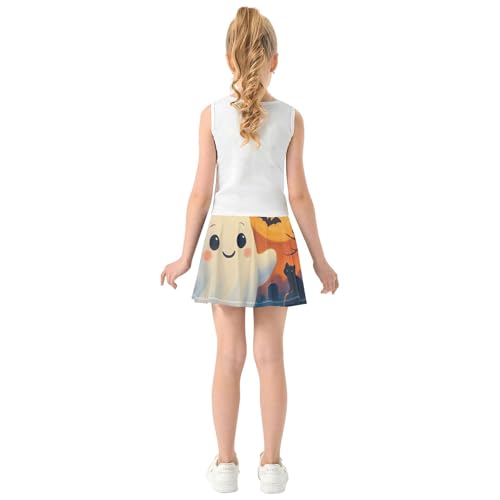 Joisal Cute Cartoon Halloween Scene Toddler Tennis Skirts Cute Comfy Athletic Shorts Girls Skorts School Skirt 4t4