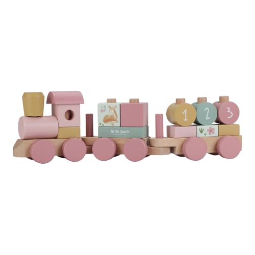 Little Dutch 7354 FSC - Tren de madera para ferrocarril con forma de enchufe, diseño de hadas, color rosa