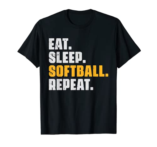 Eat Sleep Softball Repeat - Divertido softball retro vintage Camiseta