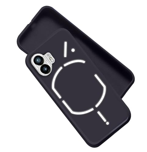 Image of A rtistque Liquid Silicone Back Cover Case for Nothing Phone 2 Matte Shockproof TPU Soft Flexible with Camera Protection - Black