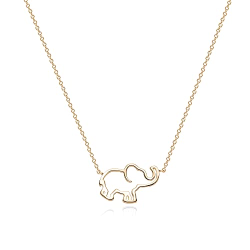 Fettero Animal Necklaces for Women Gold Plated Necklace Butterfly Bird Cat Elephant Snake Bull Pendant Necklace Dainty Chain 14K Gold Plated Minimalist Simple Cute Jewelry