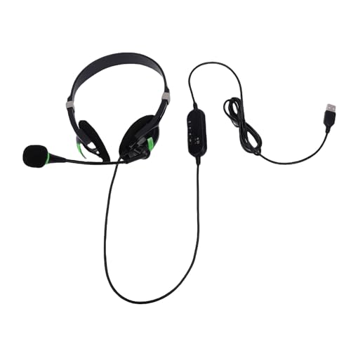 CCYLEZ Auriculares USB con Micrófono Estéreo de Alta Definición para PC y Portátil Centro de Llamadas Negro Diseño Ligero