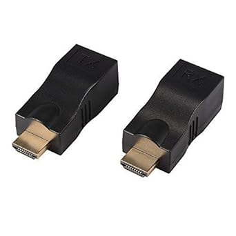 1Goal HDMI Extender TX/RX Adapter Repeater HD 1080P 30M by Single LAN Cat5e CAT6 RJ45 Ethernet Cable (Pack of 2)