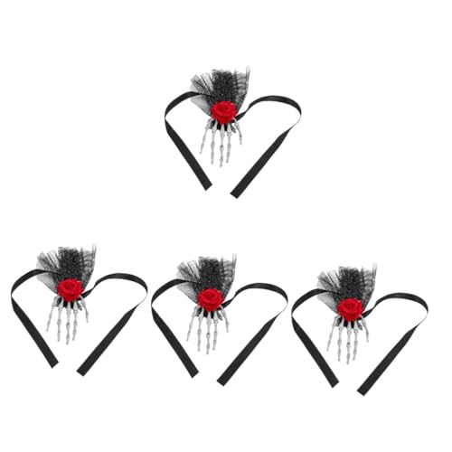 Squelette Halloween fleurs roses Healeved pour réussir votre coiffure et décor de fête