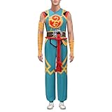Sepuiew Iron Costume Fist Cosplay Kung Fu Costume Halloween Superhero Iron Battle Suit (Blue, Small)