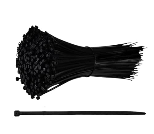 �i�C���������o���h �Z���t���b�N�v���X�`�b�N�P�[�u���^�C�u���b�N�z���C�g�i�C�������C���[�W�b�v�t�@�X�i�[�����O���b�v�X�g���b�v(5x250mm (250Pcs),6 mm inner diameter)