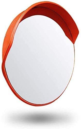 Miroir de circulation incassable 75 cm avec vision panoramique grand angle rouge
