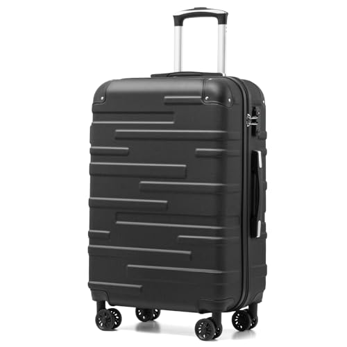 COOLIFE Hartschalen-Koffer Rollkoffer Reisekoffer Vergrößerbares Gepäck (Nur Großer Koffer Erweiterbar) ABS Material mit TSA-Schloss und 4 Rollen