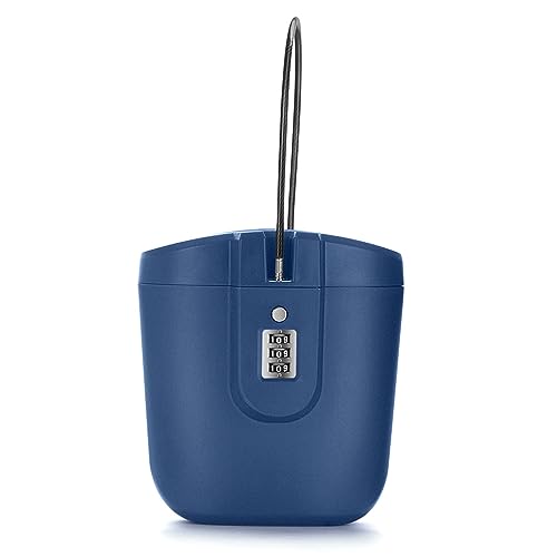 Strandtresor mit Zahlen-Schloss & Anti-Diebstahl - Tragbare Sicherheitsbox für Strand Camping Reisen (Blau)
