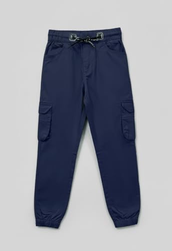 Image of A.T.U.N. (ALL THINGS UBER NICE) Boys Cotton Cargo Pants | Soft Comfortable Casual Wear | Relaxed Fit Trousers with 6 Utility Pockets | Adjustable Waist for Daily Outdoor and Travel Use