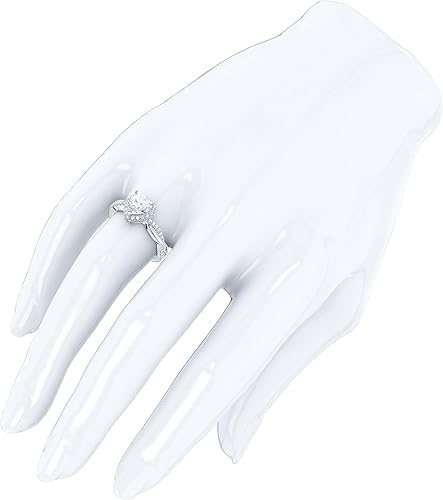 AARK & CO 2.50Ct Heart Cut Lab Created Diamond Halo Woman's Heart Shape Engagement Ring 14K White Gold Finish3