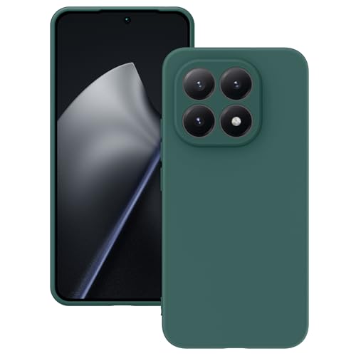 YATWIN Hülle für Xiaomi 15t Silikon Handyhülle mit Futter 1mm Kamera und Displayschutz Dünn & Leicht Anti Kratzer Case Grün