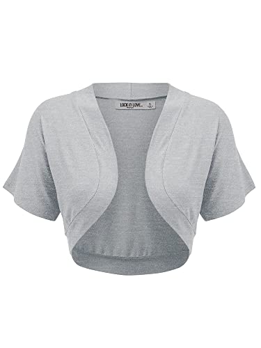 Image of Lock and Love Women's Versatile Open Front Lightweight Short Sleeve Bolero Shrug