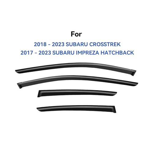 Image of Window Visors Rain Guards for 2018-2023 Subaru Crosstrek & Subaru Impreza Hatchback 17-23, Out-Channel Window Vent Wind Deflectors Visors Shades