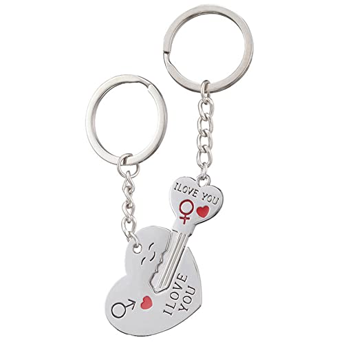 zoerbufan Schlüsselanhänger Paar Liebe[1 Paar], Edelstahl mit Gravur Schlüssel Sperren, Geburtstagsgeschenk für Frauen Männer Freund Freundin Cover