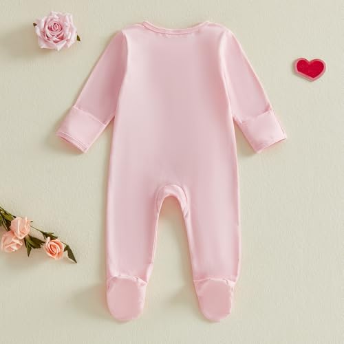 Image of Kuriozud Newborn Infant Unisex Baby Boy Girl Button Solid Romper Bodysuit One Piece Jumpsuit Outfits Clothes | Newborn Baby Girl Sleeper for Daily, Brithday, Halloween, Christmas, New Years, Valentines, St. Patrick's Day, Easter 0-9M