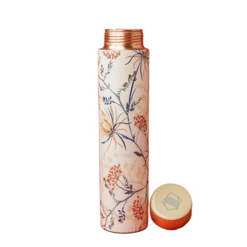 Image of Nu Casa Sharad Marble Pure Copper Bottle 750ML | 99.8% Pure Copper | Ayurvedic Health Benefits | Leak-Proof & Durable | Handcrafted by Rural Artisans | Eco-Friendly & Hand-Enamelled