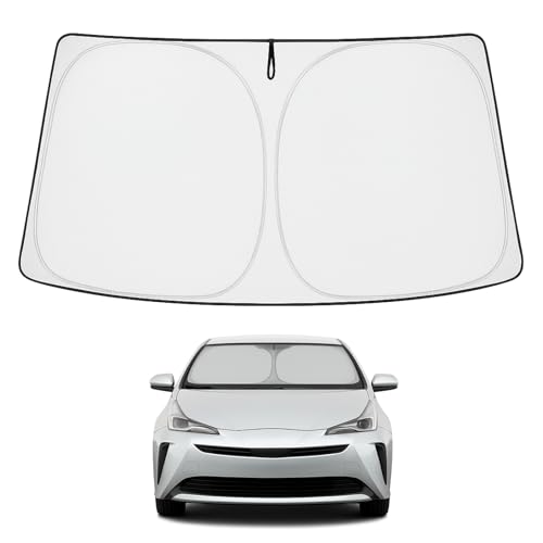 Image of Proadsy 2026 Upgrade Windshield Sun Shade Custom Fit Toyota Prius 2016-2022 (NOT for Prius C or Prius V) 4-Layer Foldable Front Sunshade Protector Sun Visor Blocks UV Rays Keep Car Cooler