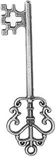 ENET 40pcs Retro Vintage Old Look Skeleton Key Charm Pendant Heart Bow Lock Silver Tone