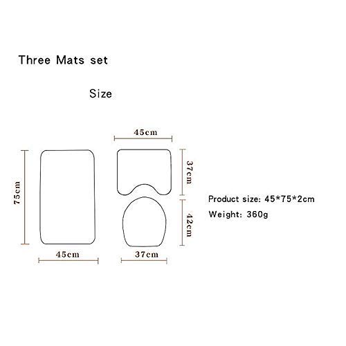 MUMUWUSG Bad Duschvorhang Teppich Set 4 Stück Duschvorhang 4pcs / Kit, Sockel Teppich Deckel-Deckel Vier-teiliges Set… – Bild 7