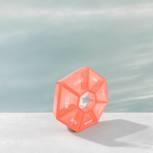 Image of Pill Organizer, Small Pill Box, Orange Pill Case, Weekly Pill Organizer,Medicine Pill Organizer 1 Time a Day, Pill Container, Pill Holder, Daily Pill Organizer Travel Pill Organizer 7 Day