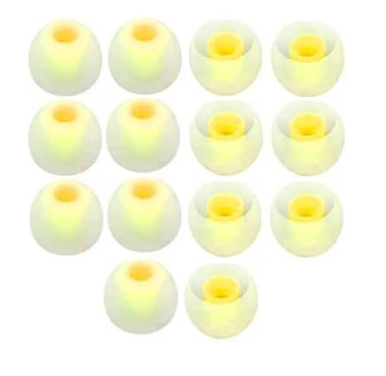 REDWIND Premium Silicone Rubber Earpads Tips 14-Caps, Earplugs Eartips for Earphones and Bluetooth Earphones Earbuds Size: Medium (Yellow White 14pcs)-image-40