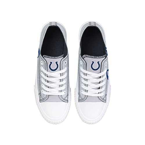 Image of FOCO Womens NFL Team Logo Ladies Fashion Color Glitter Low Top Canvas Sneakers Shoes