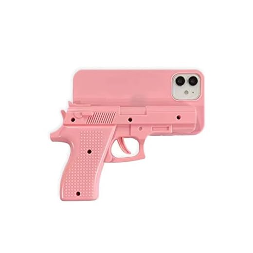 Vkerym 3D Funny Props G-un Phone Cases Pink Prank for iPhone 14-12 Pro Max Plus (for iPhone 14 Pro Max)