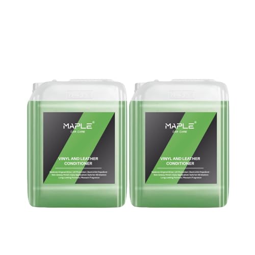 Image of Maple Car Care Vinyl & Leather Conditioner 10L (5 x 2L Packs) | Car Interior Cleaner & Protectant for Leather Seats, Dashboard & Upholstery | UV Protection, Restores Shine & Non-Greasy Finish