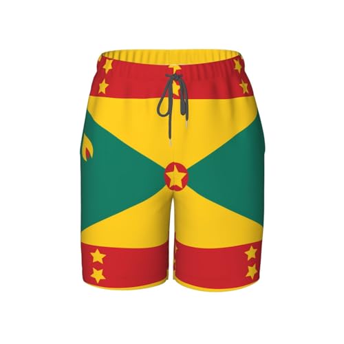 Flag of Grenada Youth Beach Pants, Soft and Breathable, with Drawstring Waist, Suitable for Sports and Leisure.